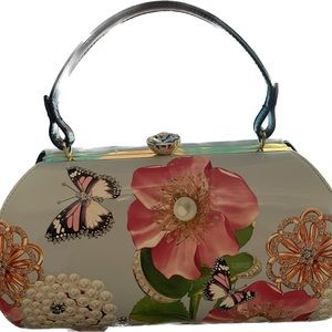 Adorable handbag!! NWT Light blue with flowers and butterflies